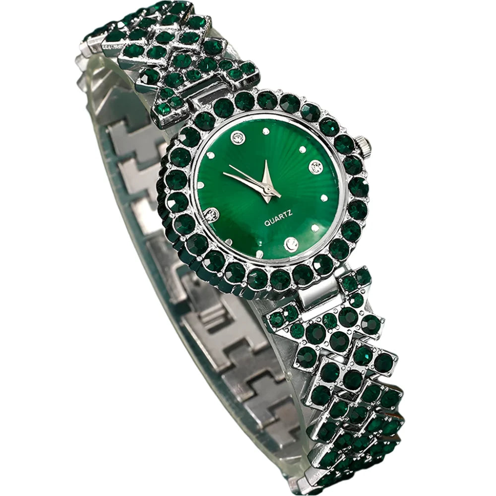 NNEOBA Women's Luxury Watch Jewelry Set with Heart Accents