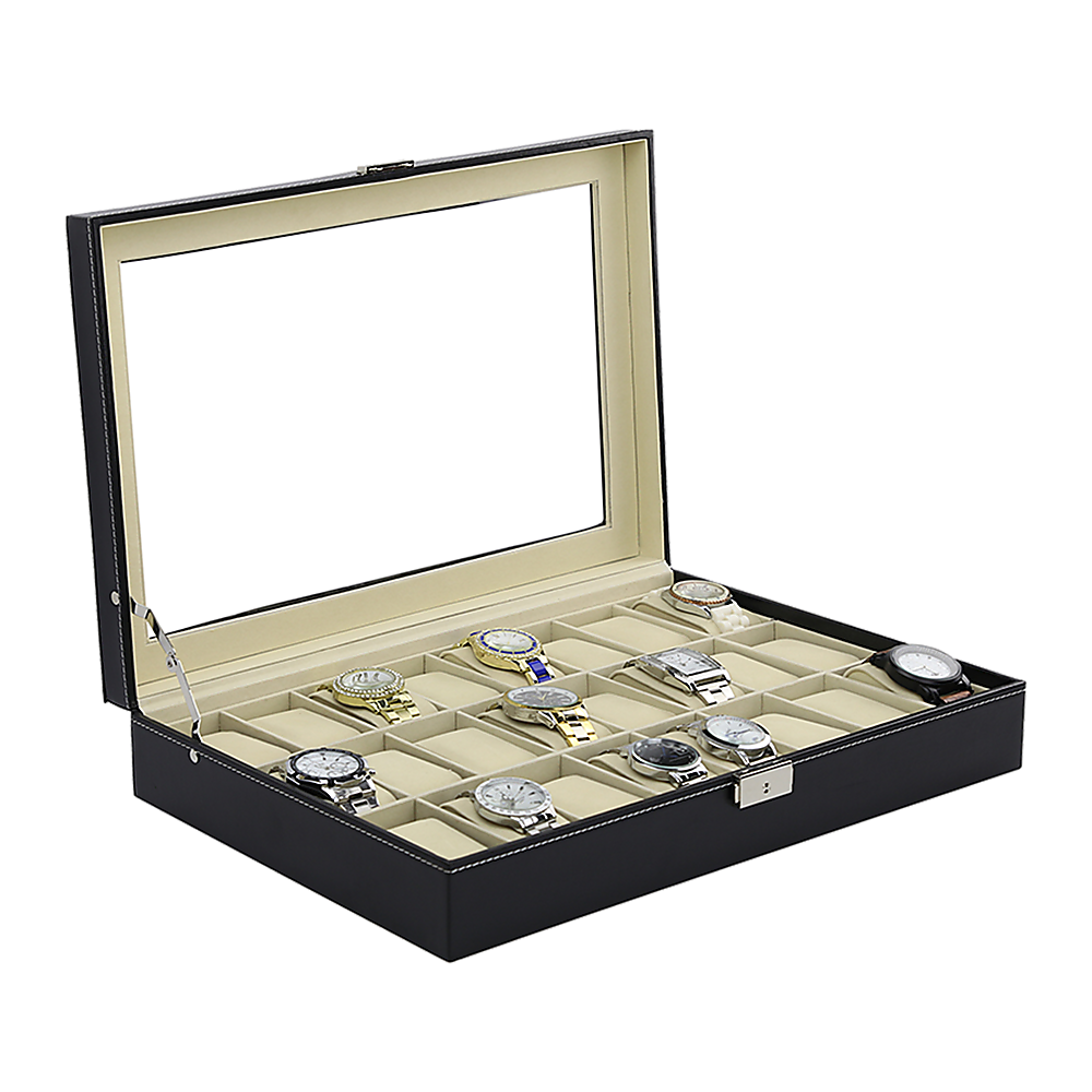NNEDSZ Watch Box - 24 Slot Luxury Display Case With Framed G