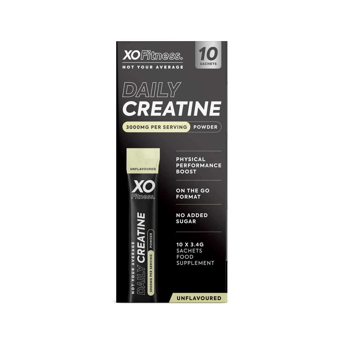 XO Fitness Creatine Sticks 10x3.4g Unflavoured