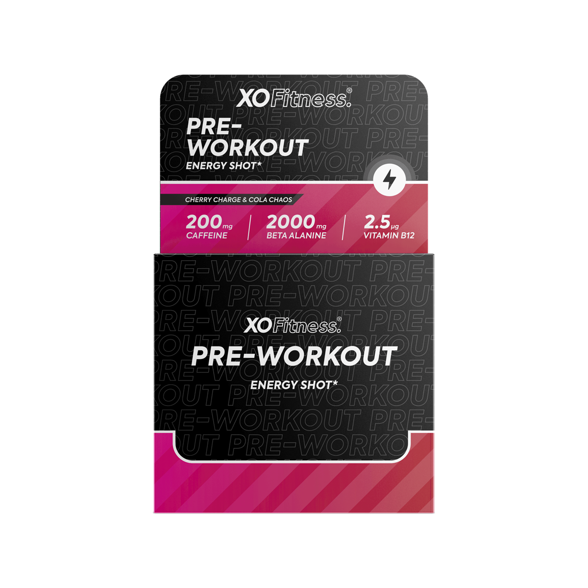 XO Fitness Pre-Workout Shots Mixed Case 20x60ml Cherry / Cola