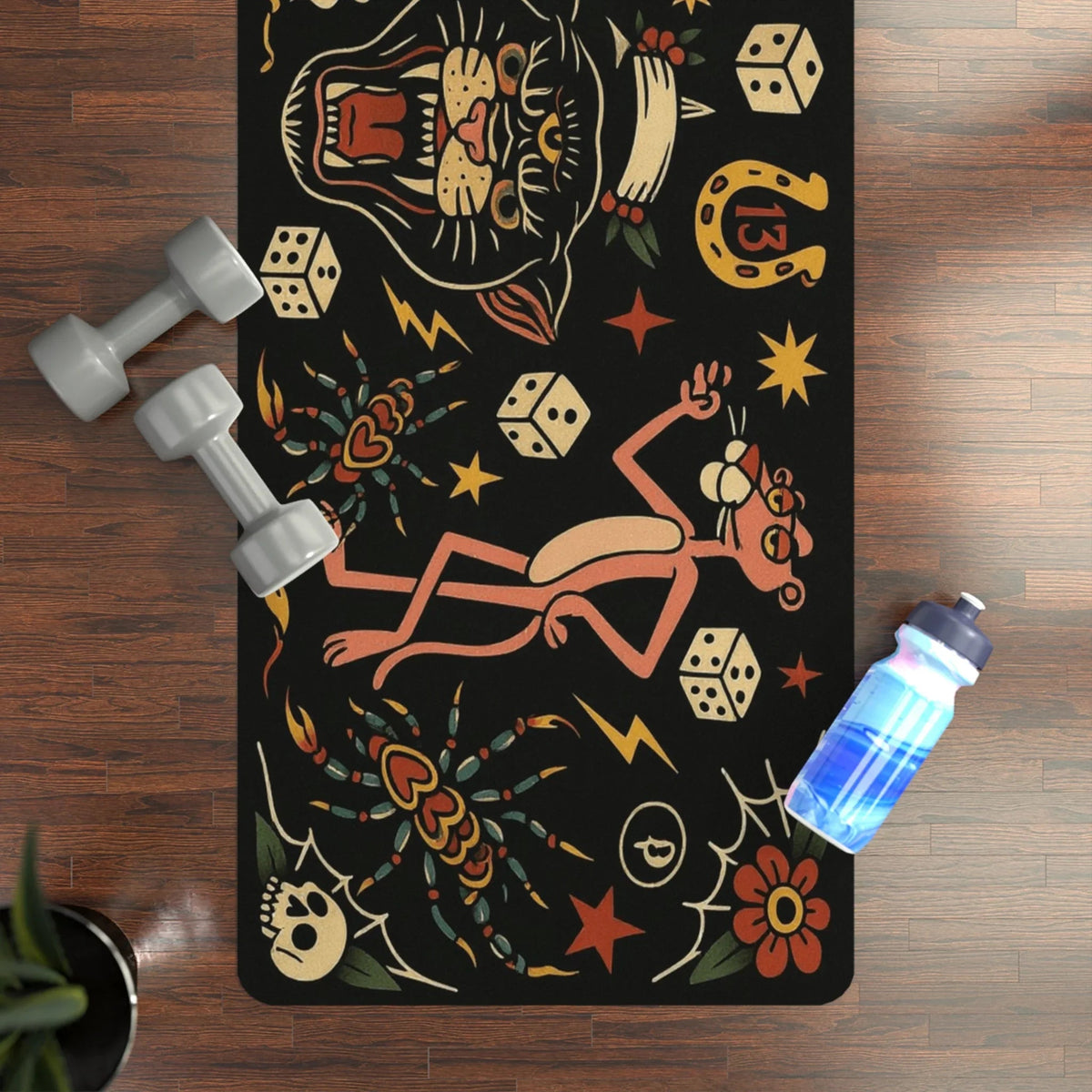 Macabre & Mantras — سجادة يوغا بتصميم تاتو (3mm) | Yune Yoga
