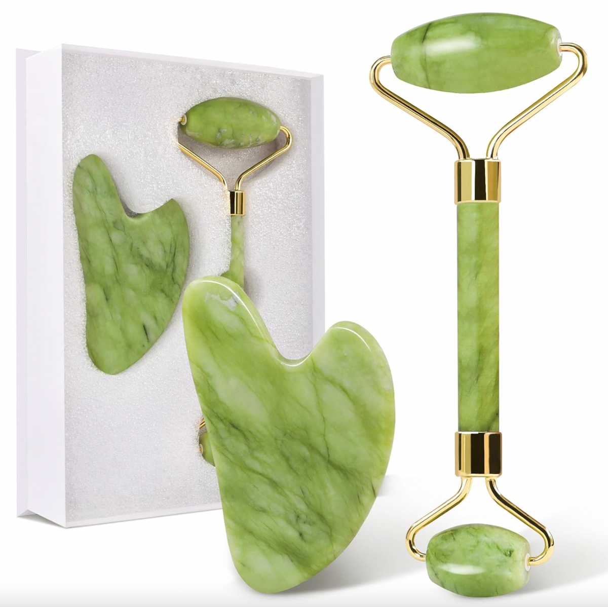 WEJI Gua Sha + Jade Roller Set