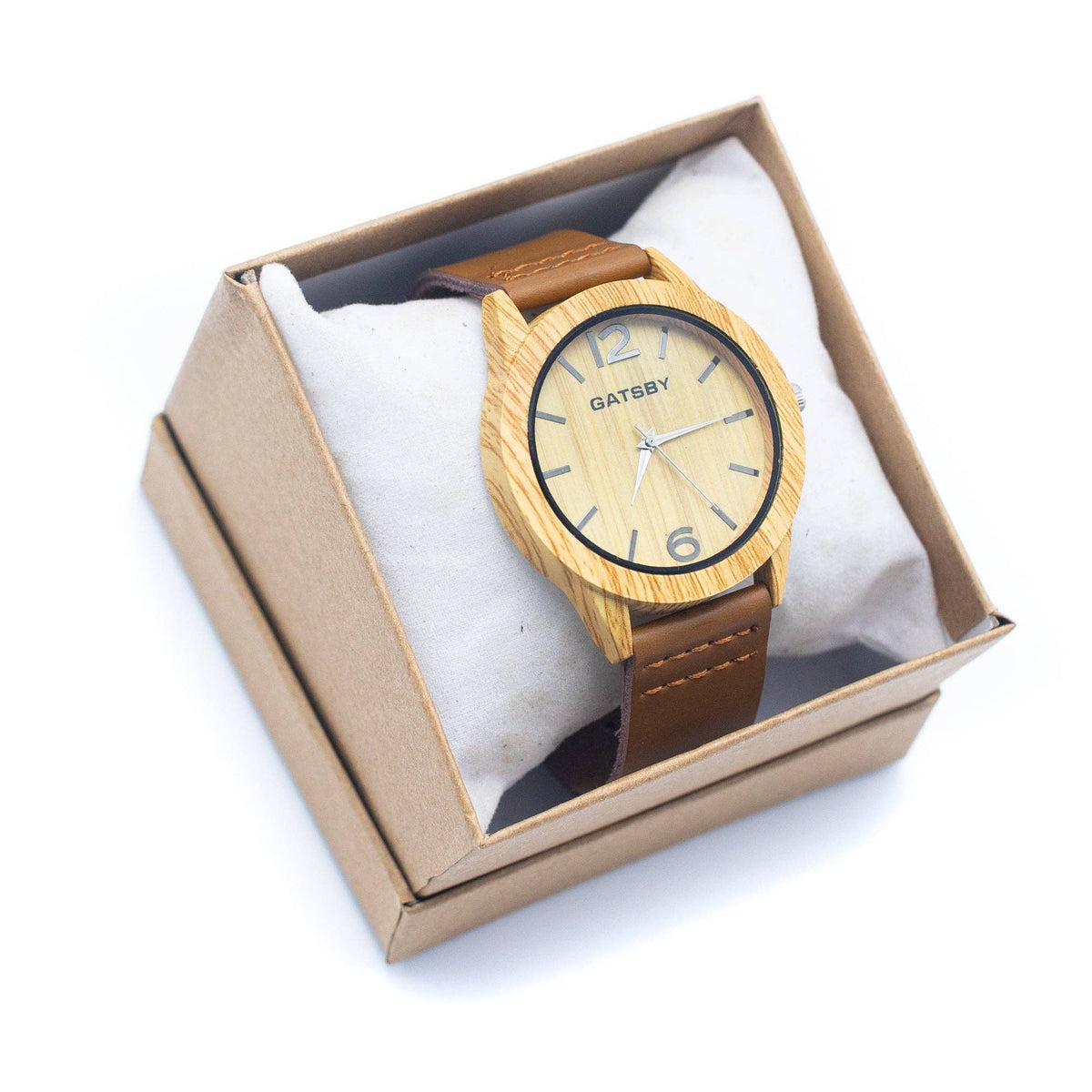 Vintage men watch Leather Strap Quartz Watch WA-297 (with Random box)