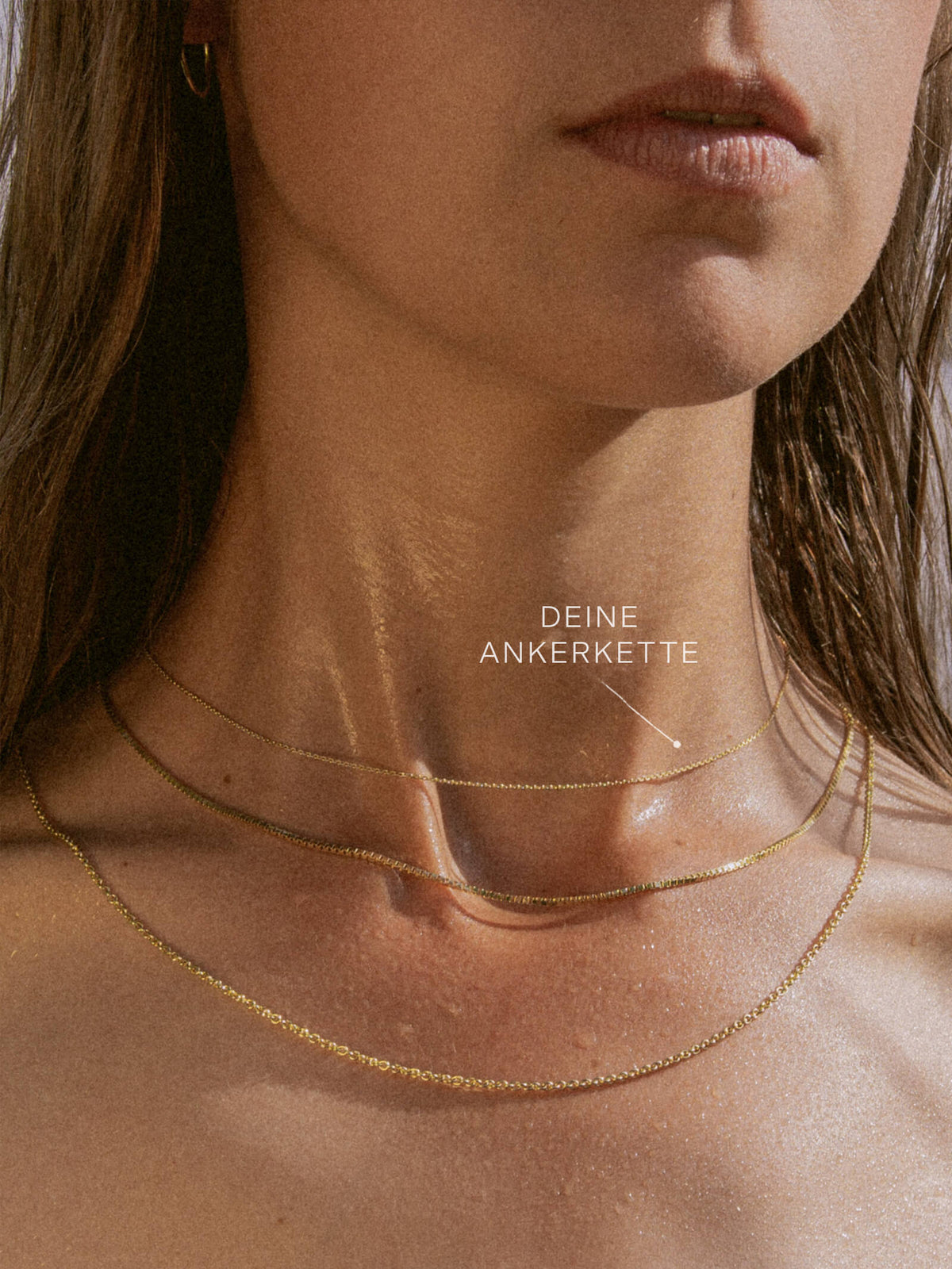 سلسال Ankerkette DELICATE Zart ذهب 14k بتصميم ماسي