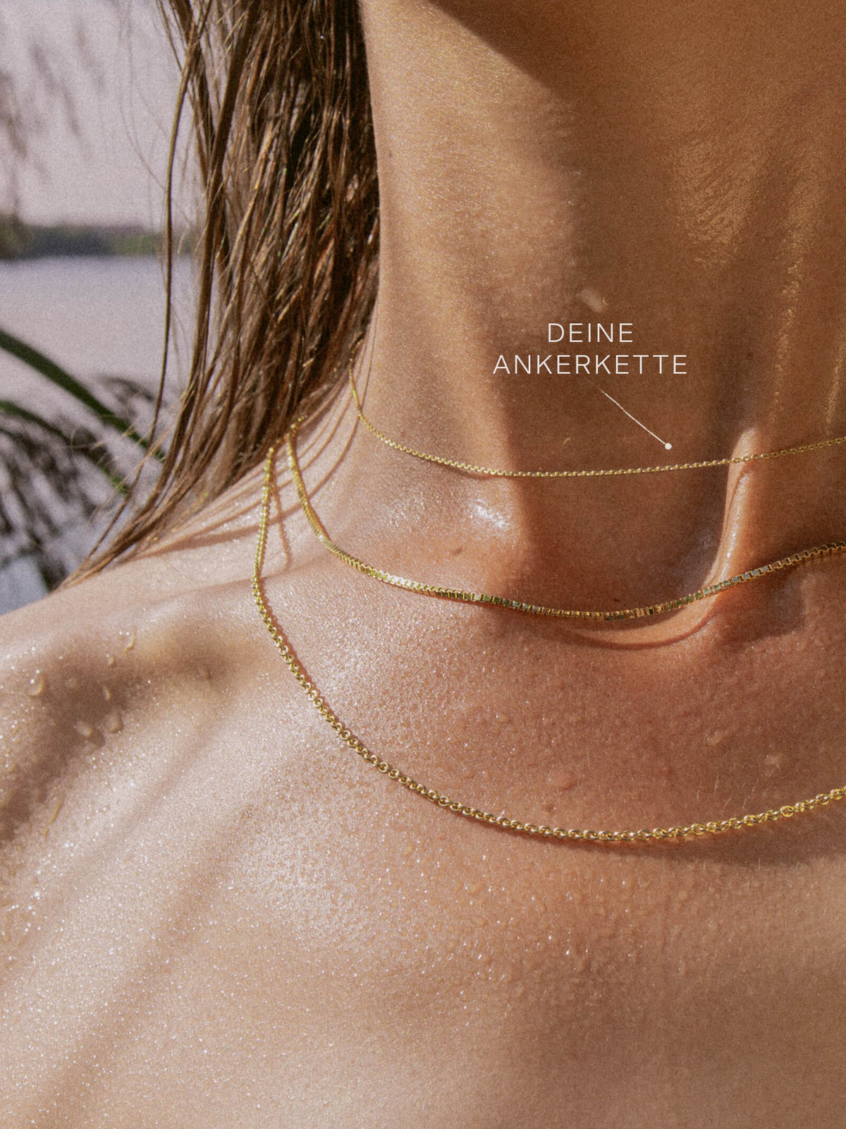 سلسال Ankerkette DELICATE Zart ذهب 14k بتصميم ماسي