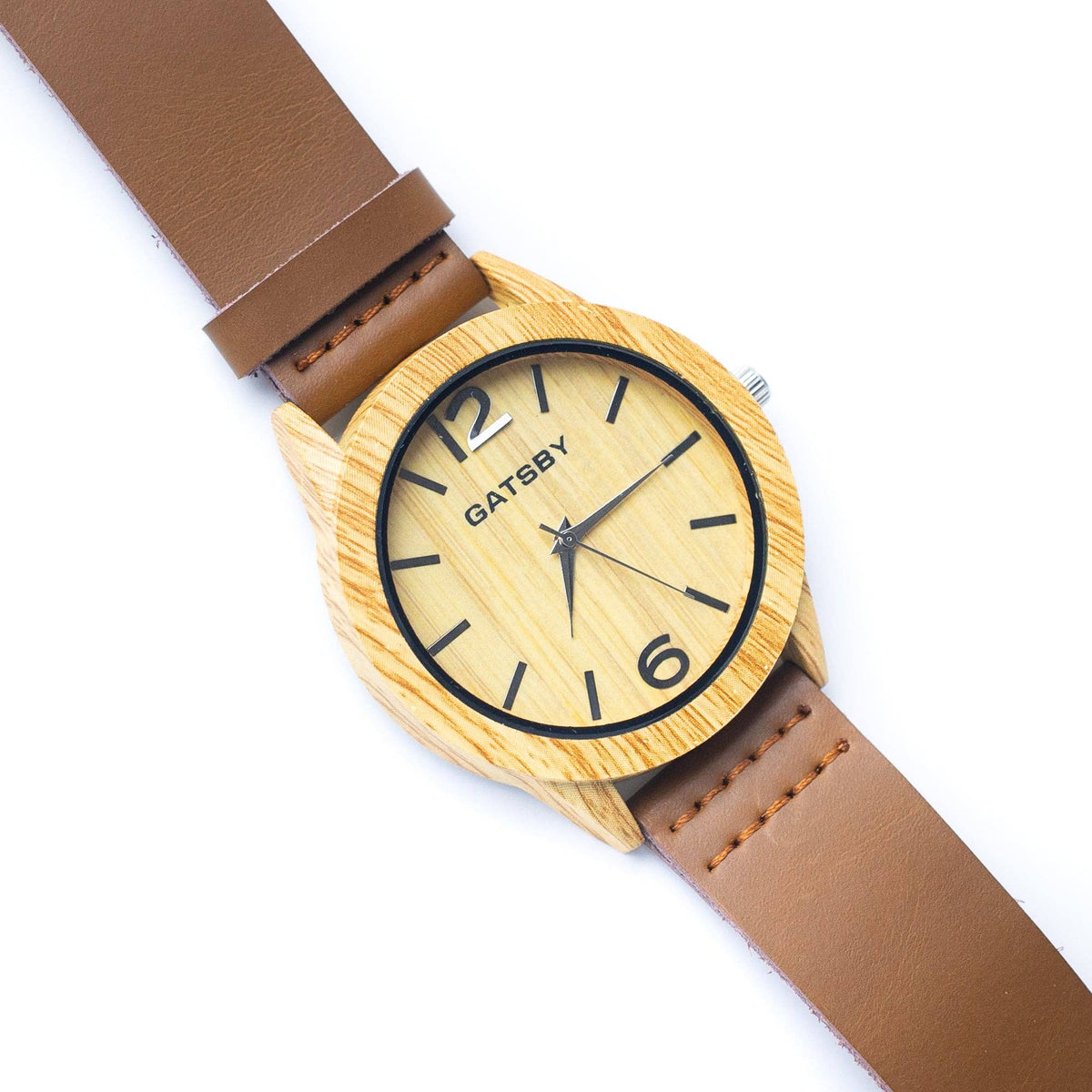 Vintage men watch Leather Strap Quartz Watch WA-297 (with Random box)