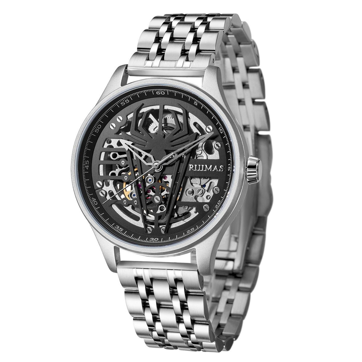 RUIMAS Watches for Men Top Brand Luxury Mechanical Chronograph Clock Stainless Steel Casual Wrist Watch Man Business Watch 6787