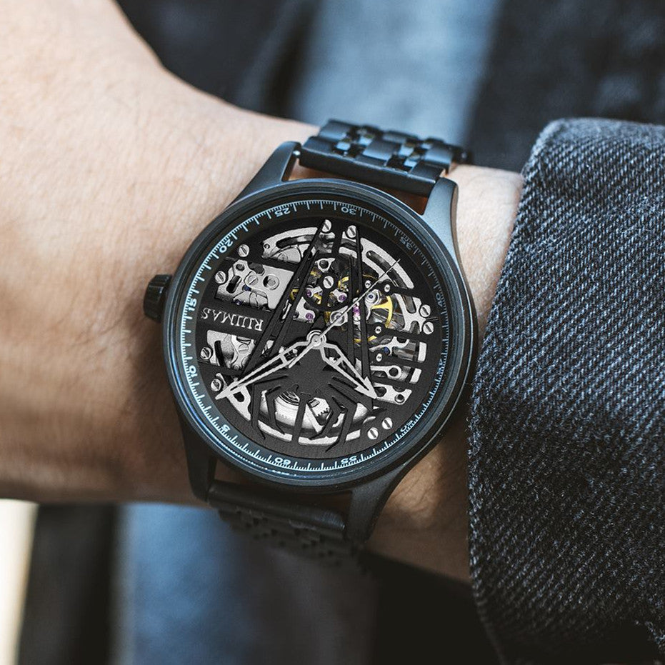 RUIMAS Watches for Men Top Brand Luxury Mechanical Chronograph Clock Stainless Steel Casual Wrist Watch Man Business Watch 6787