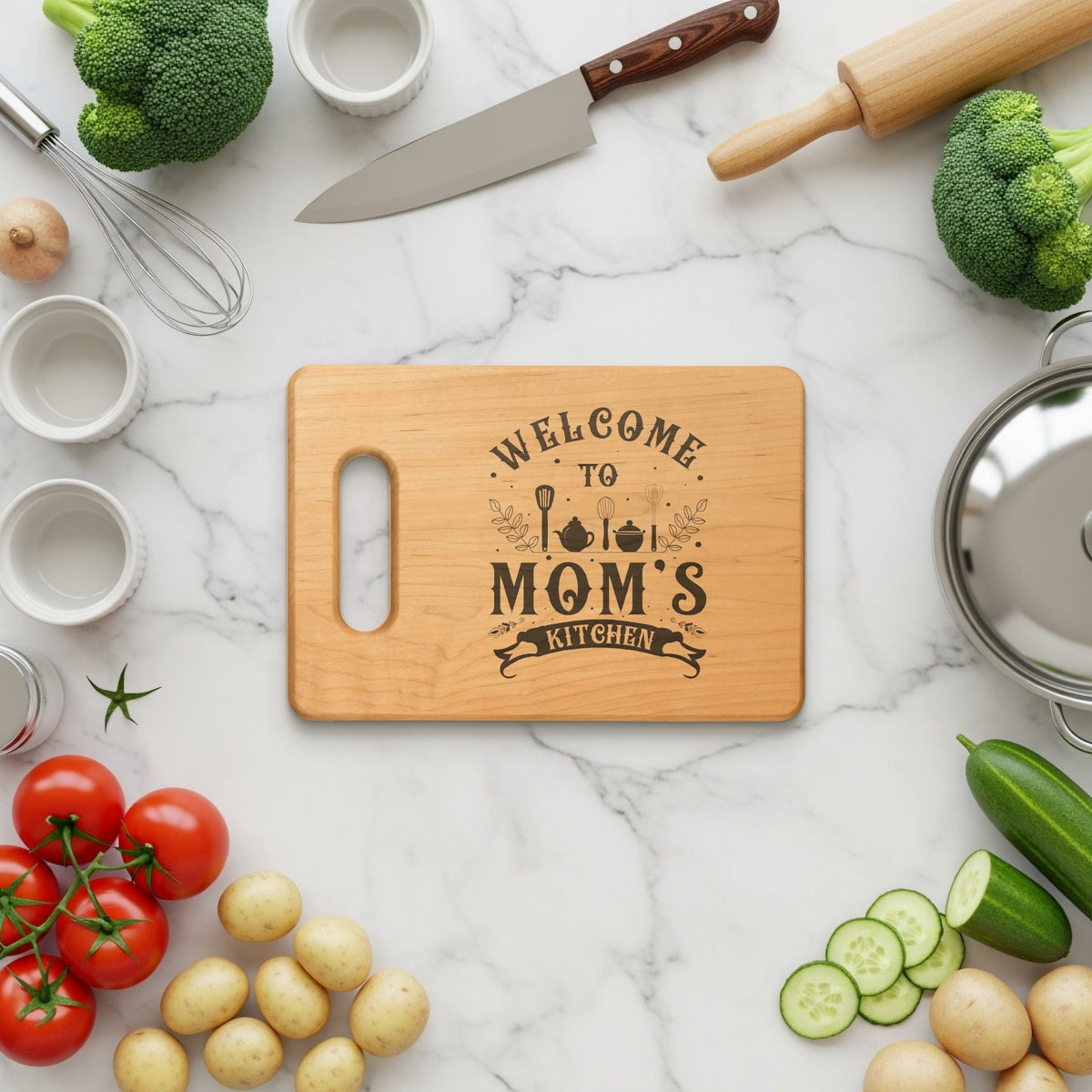 Rustic Charm Mom's Kitchen Premium Cutting Board