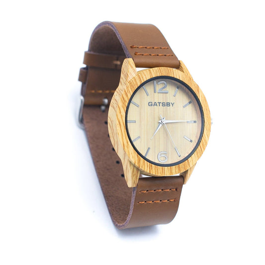 Vintage men watch Leather Strap Quartz Watch WA-297 (with Random box)