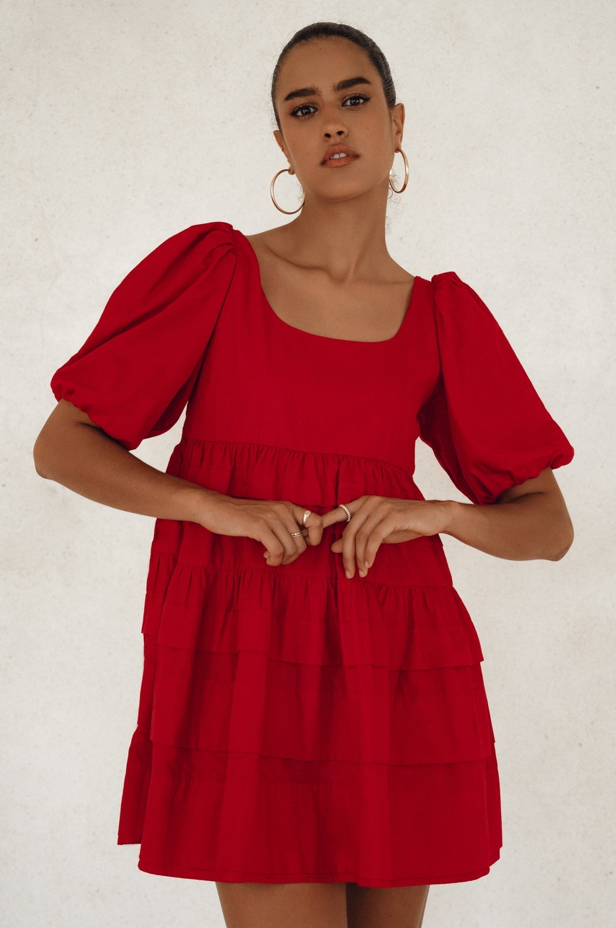 Andrea Babydoll Cotton Mini Dress (Sale)-5