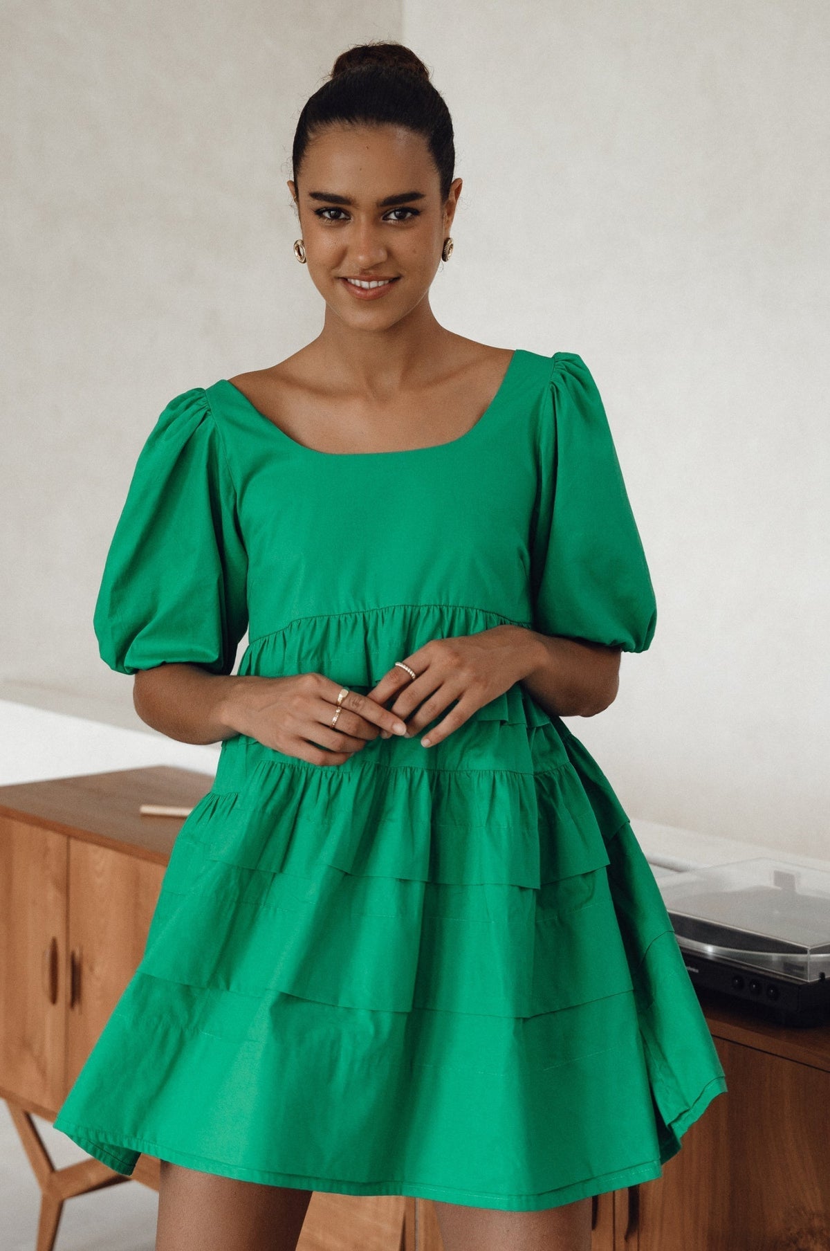 Andrea Babydoll Cotton Mini Dress (Sale)-3