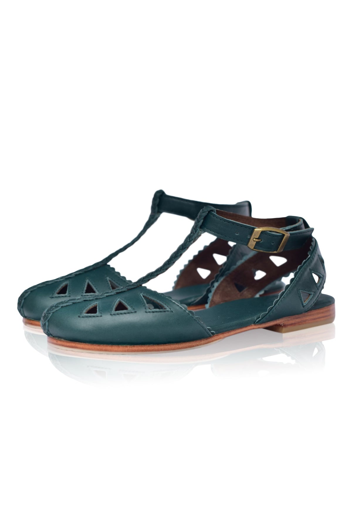 Bounty T-strap Leather Sandals-3
