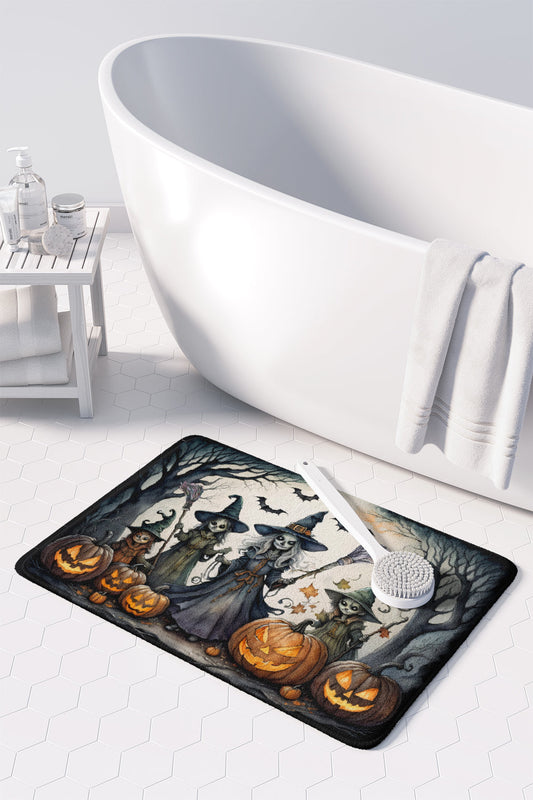 Witches Spooky Halloween Memory Foam Kitchen Mat