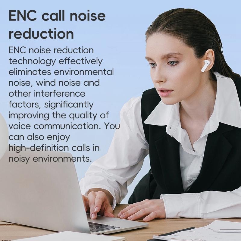 NNEIDS Wireless Active Noise-Cancelling Earbuds - White