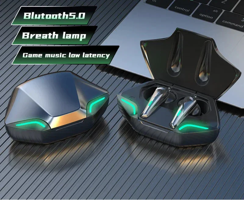 سماعات أذن لاسلكية للألعاب Bluetooth مع ميكروفون – صوت عالي الدقة HiFi