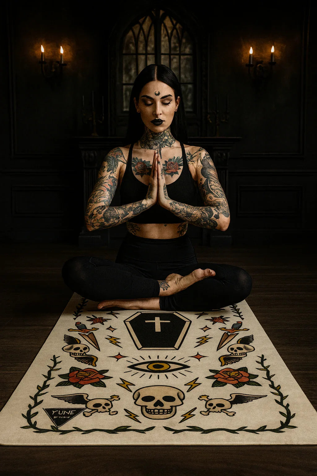Baby Bat, Big Grip — Tattoo Series Yoga Mat | Yune Yoga