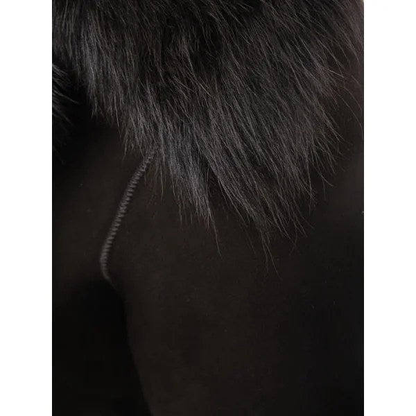 WOMEN BLACK TOSCANA SHEARLING JACKET DENTON