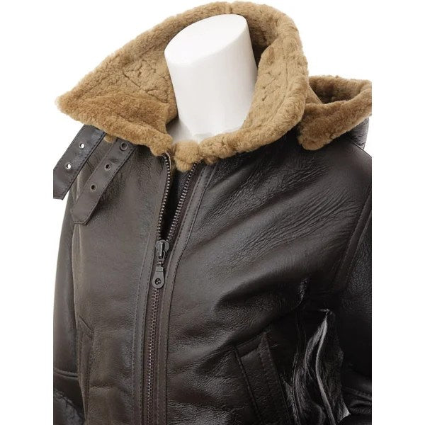 WOMEN BROWN AND GINGER SHEEPSKIN JACKET MELISSA