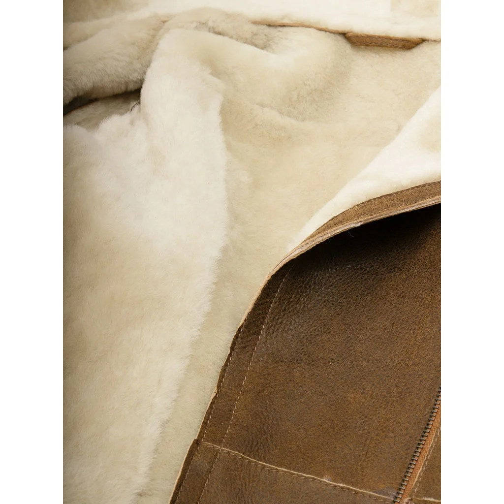 WOMEN TAN BIKER SHEEPSKIN LEATHER JACKET PROSPER