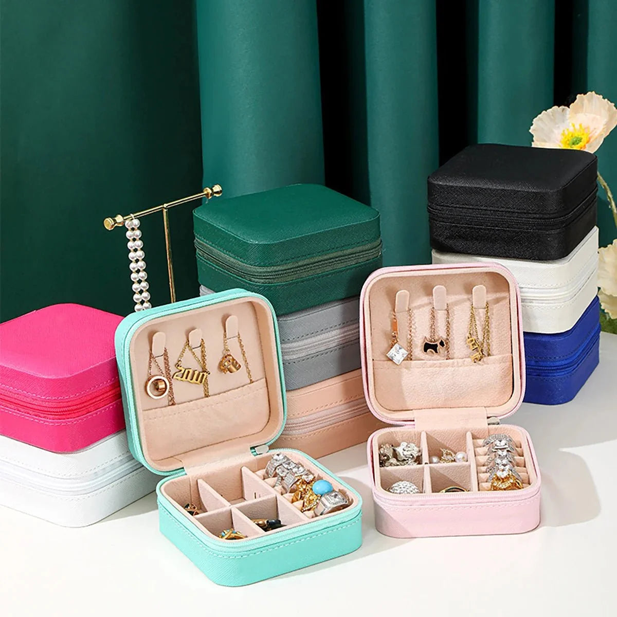 Portable Mini Jewelry Storage Box Travel Organizer Jewelry Case