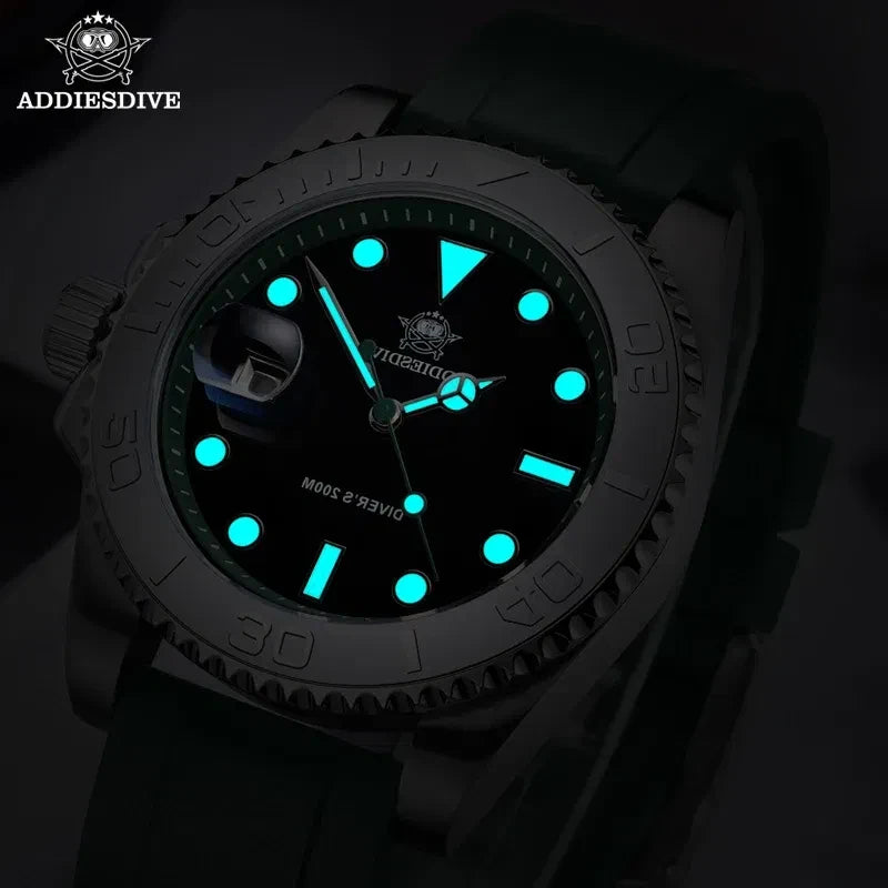 Color: Multicolor - ADDIESDIVE Rotatable Bezel Watch For Men 41mm Quartz Watch Stainless Seel BGW9