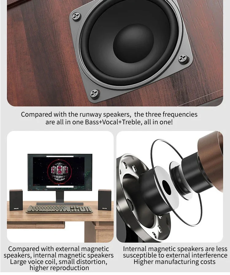 NNEOBA Wooden Bluetooth Speaker Brown