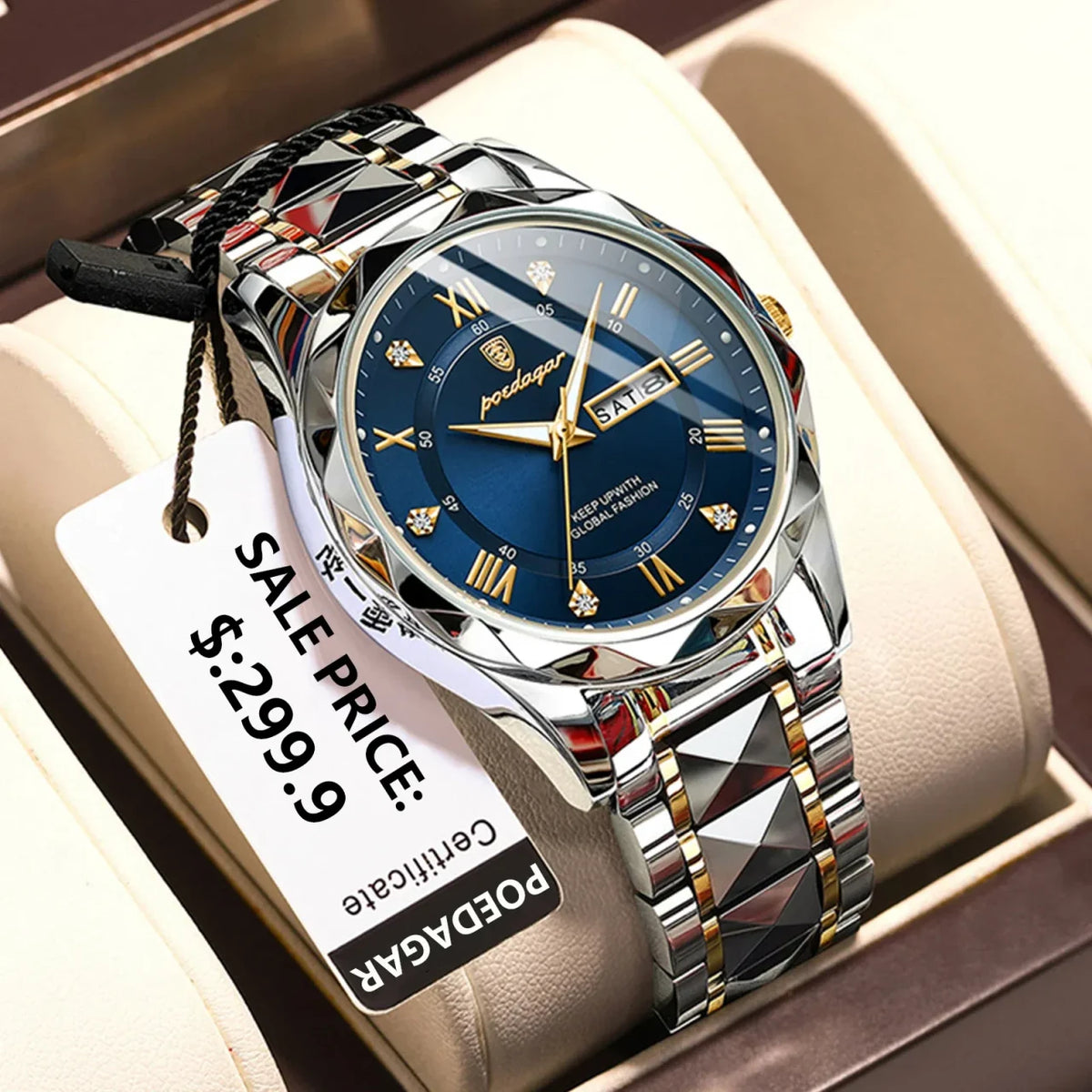 Color: Pink - POEDAGAR Top Luxury Men Quartz Watch For Men S