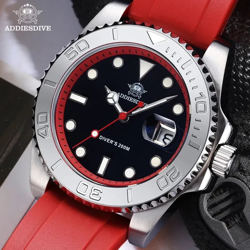 Color: Multicolor - ADDIESDIVE Rotatable Bezel Watch For Men 41mm Quartz Watch Stainless Seel BGW9