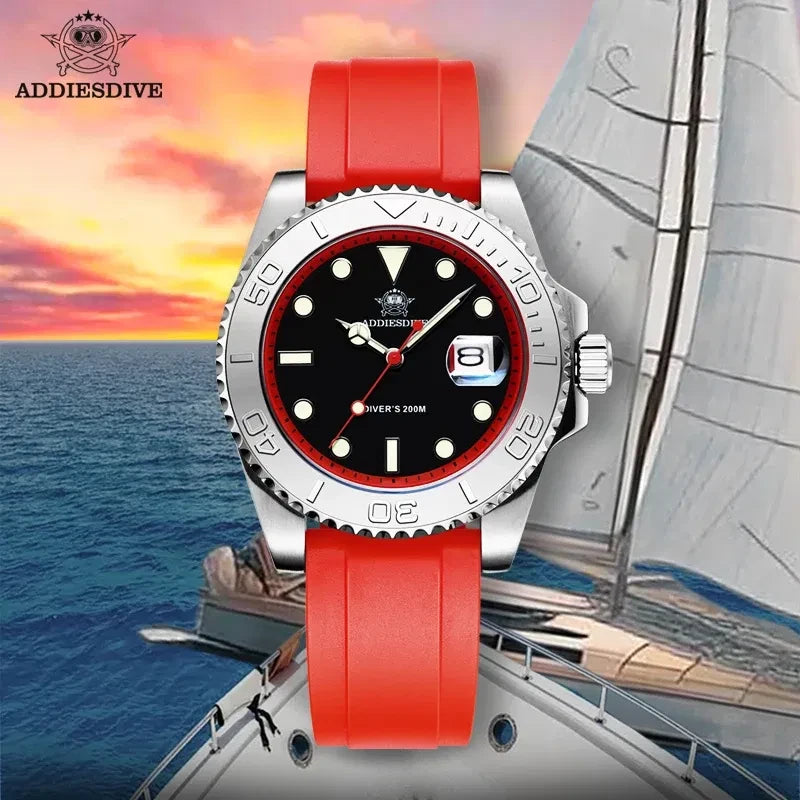 Color: Multicolor - ADDIESDIVE Rotatable Bezel Watch For Men 41mm Quartz Watch Stainless Seel BGW9