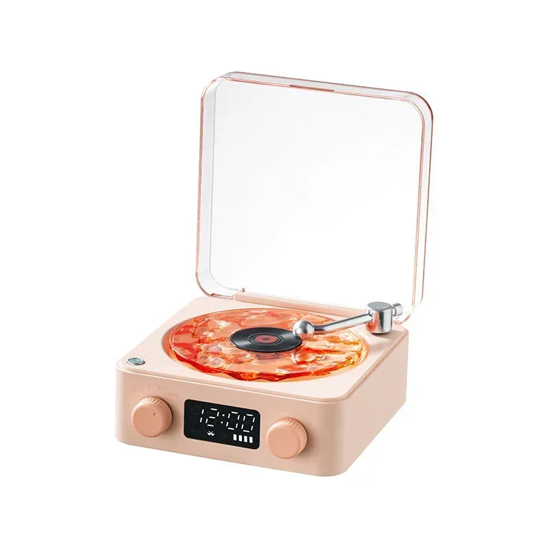 Retro Bluetooth Turntable Speaker Pink