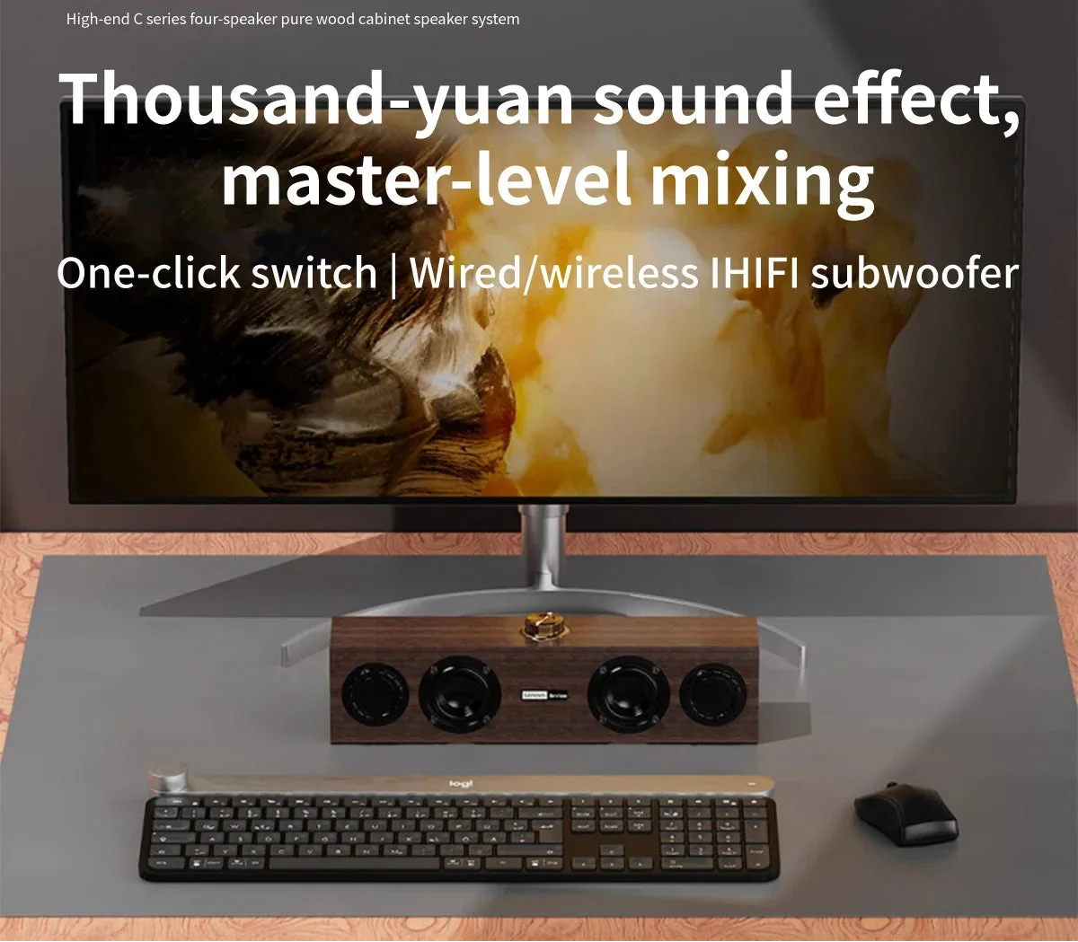 NNEOBA Wooden Bluetooth Speaker with Subwoofer