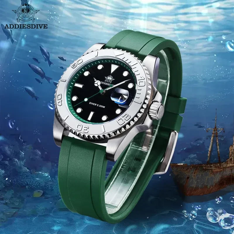 Color: Multicolor - ADDIESDIVE Rotatable Bezel Watch For Men 41mm Quartz Watch Stainless Seel BGW9