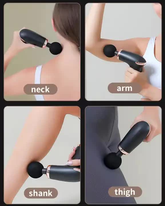 NNEDSZ Pink Massage Gun - 6-Speed Deep Tissue Massager with 4 Professional Massage Heads