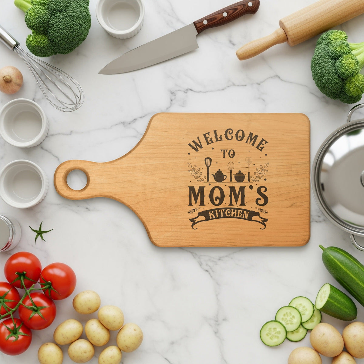 Rustic Charm Mom's Kitchen Premium Cutting Board