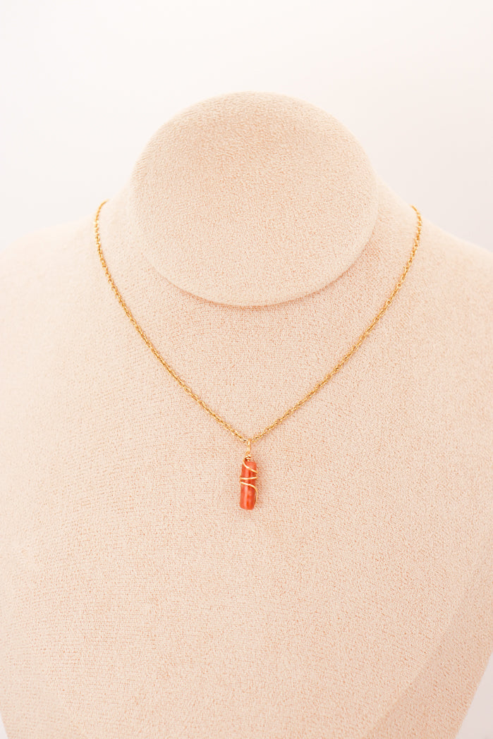 Pendentif | Mini piliers en Jade "Fleurs de prunier"