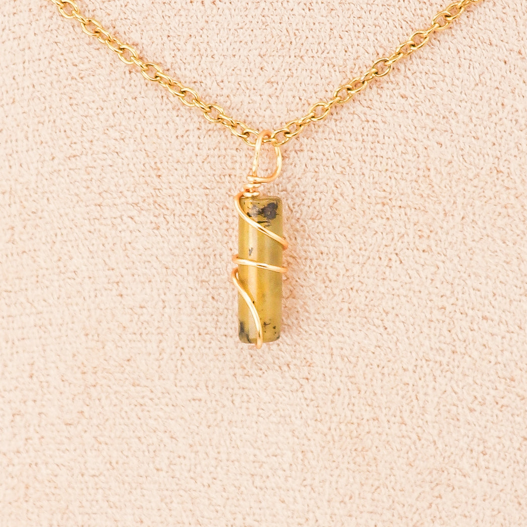 Pendentif | Mini piliers en Jade "Fleurs de prunier"