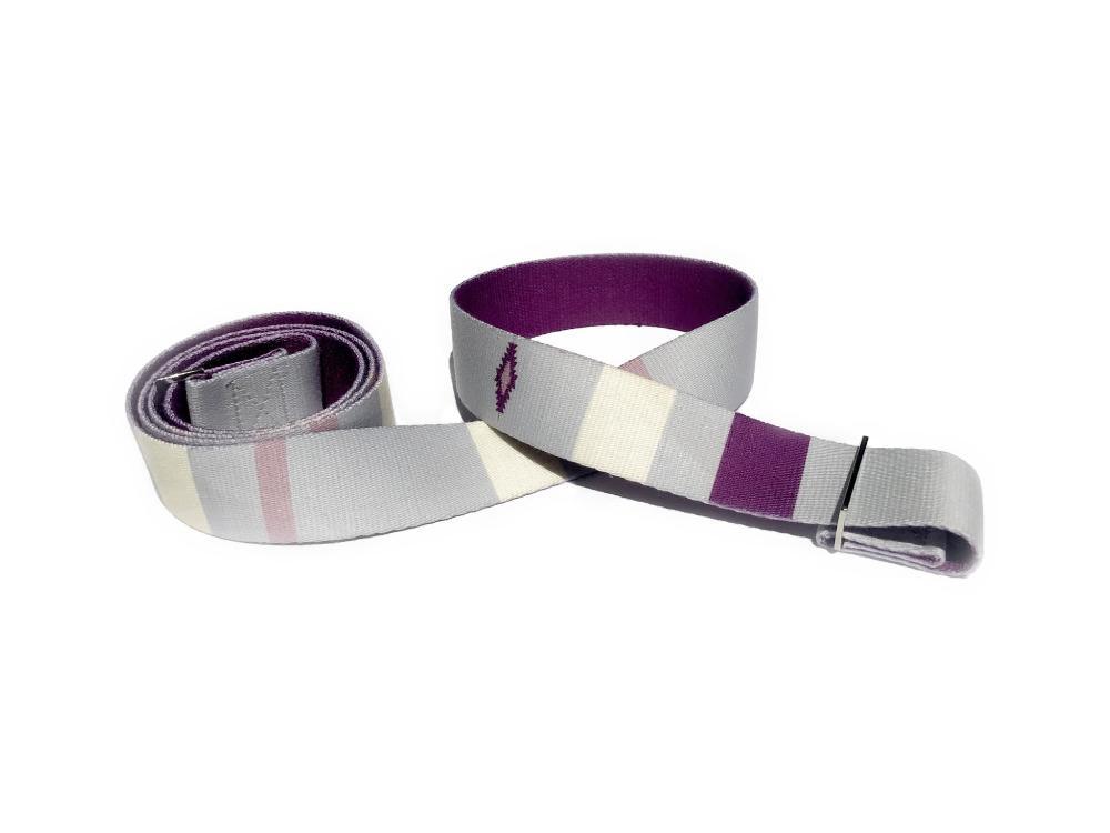 Suzy Yoga Strap – Grey Stretching Strap w/ Metal Buckles | Y