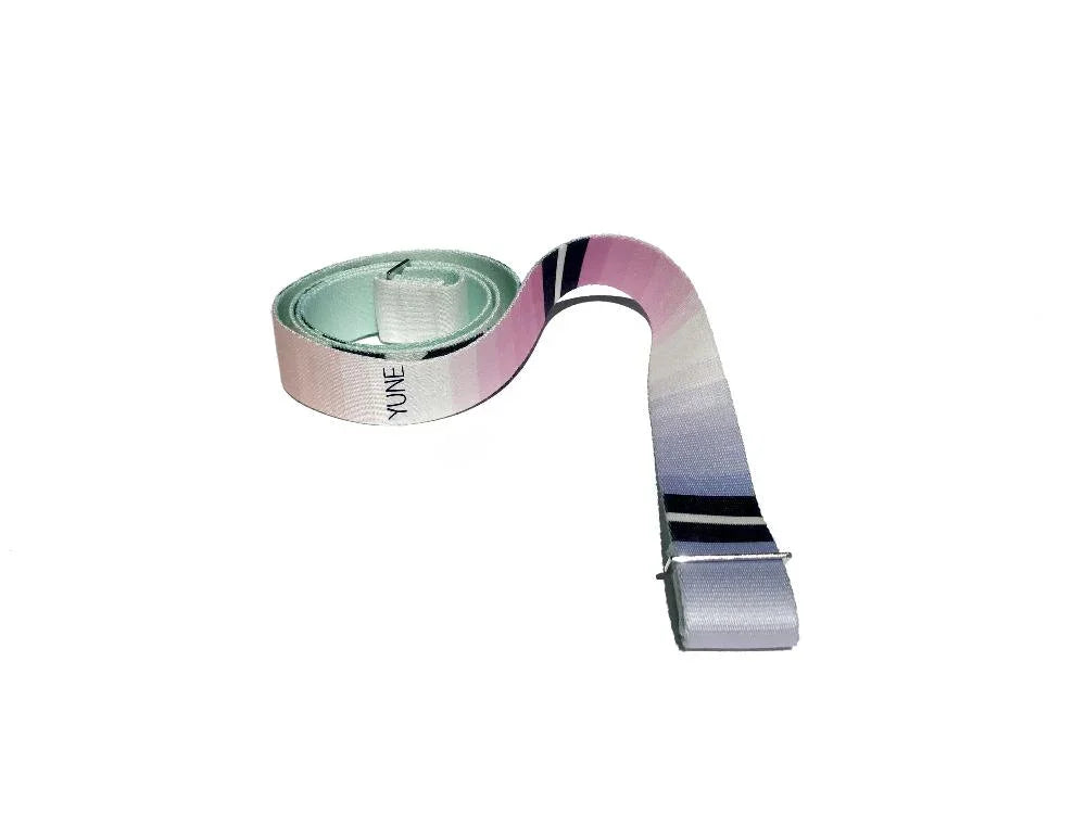 Helena Yoga Strap – Rainbow Stretching Strap w/ Metal Buckles | Yune Yoga