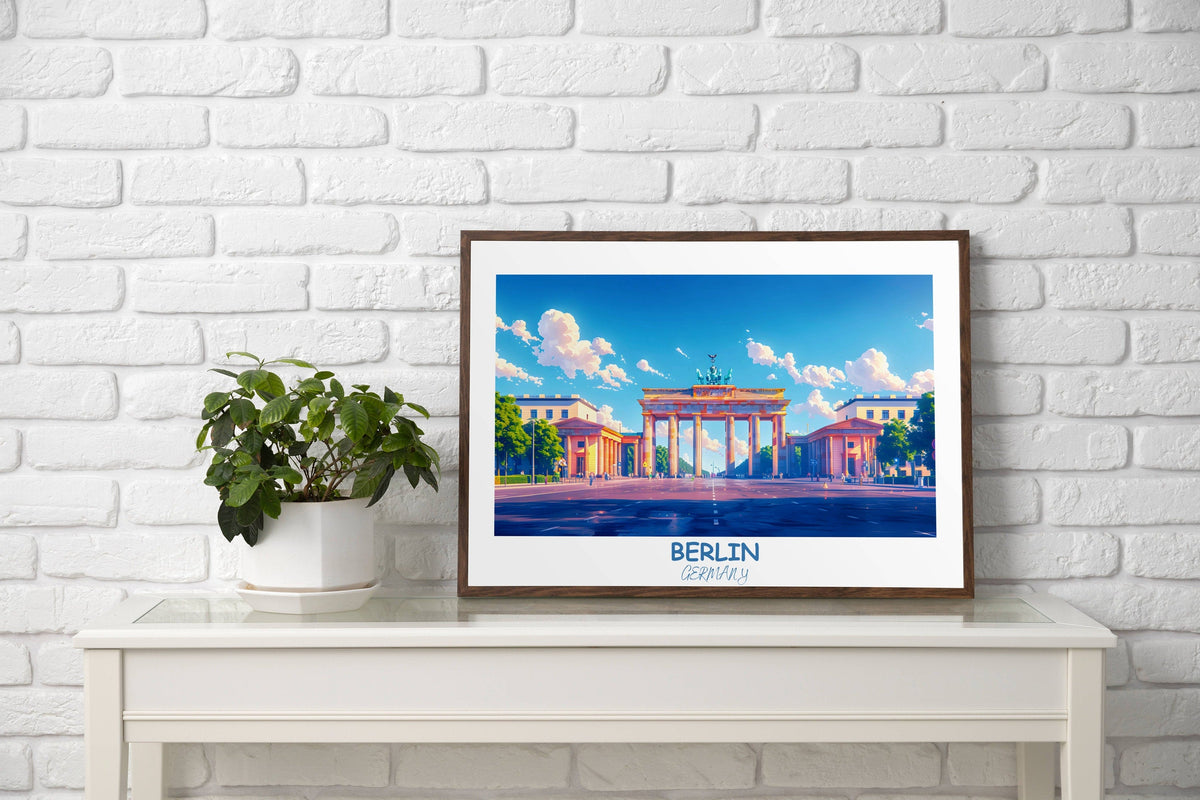 Berlin Travel Print - Brandenburg Gate - Germany Travel Gift - Personalised Gift - Housewarming Gift