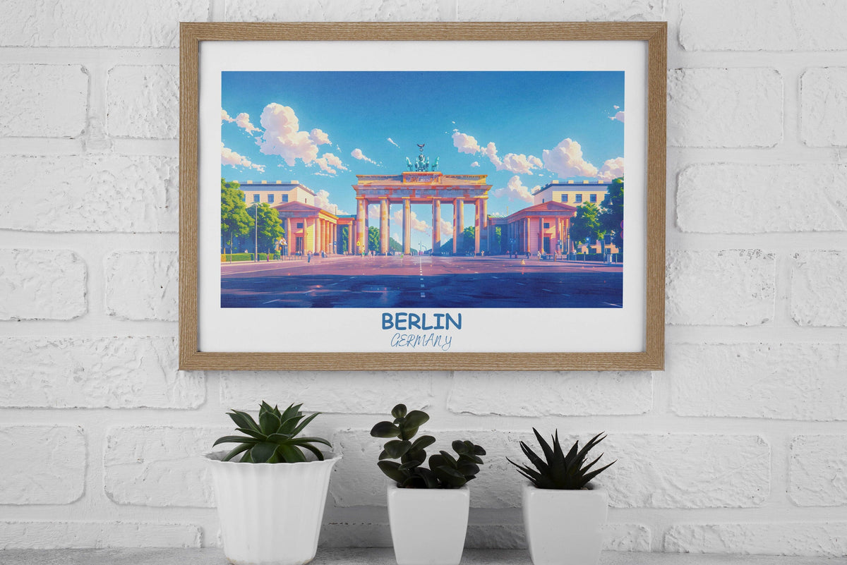 Berlin Travel Print - Brandenburg Gate - Germany Travel Gift - Personalised Gift - Housewarming Gift