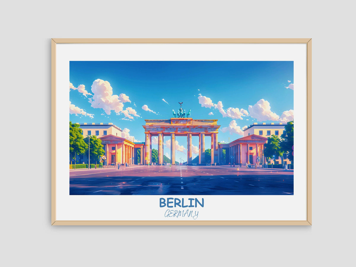 Berlin Travel Print - Brandenburg Gate - Germany Travel Gift - Personalised Gift - Housewarming Gift
