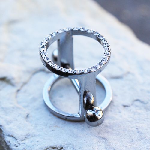 316L Stainless Steel Show Girls Jeweled Cylinder Nipple Jewelry