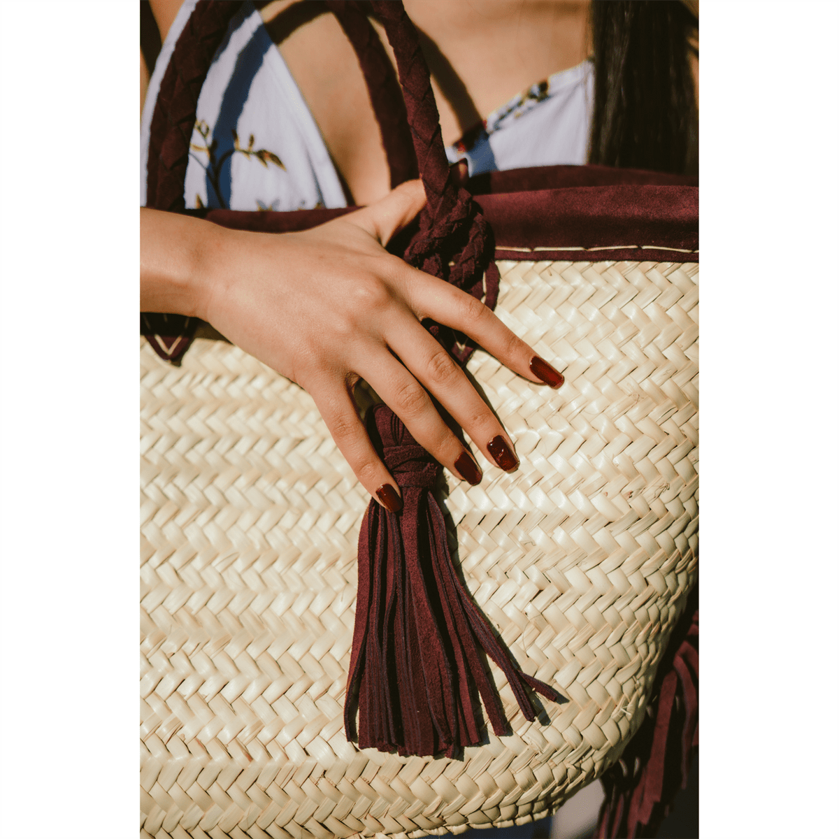 Handbag wicker Ftouh