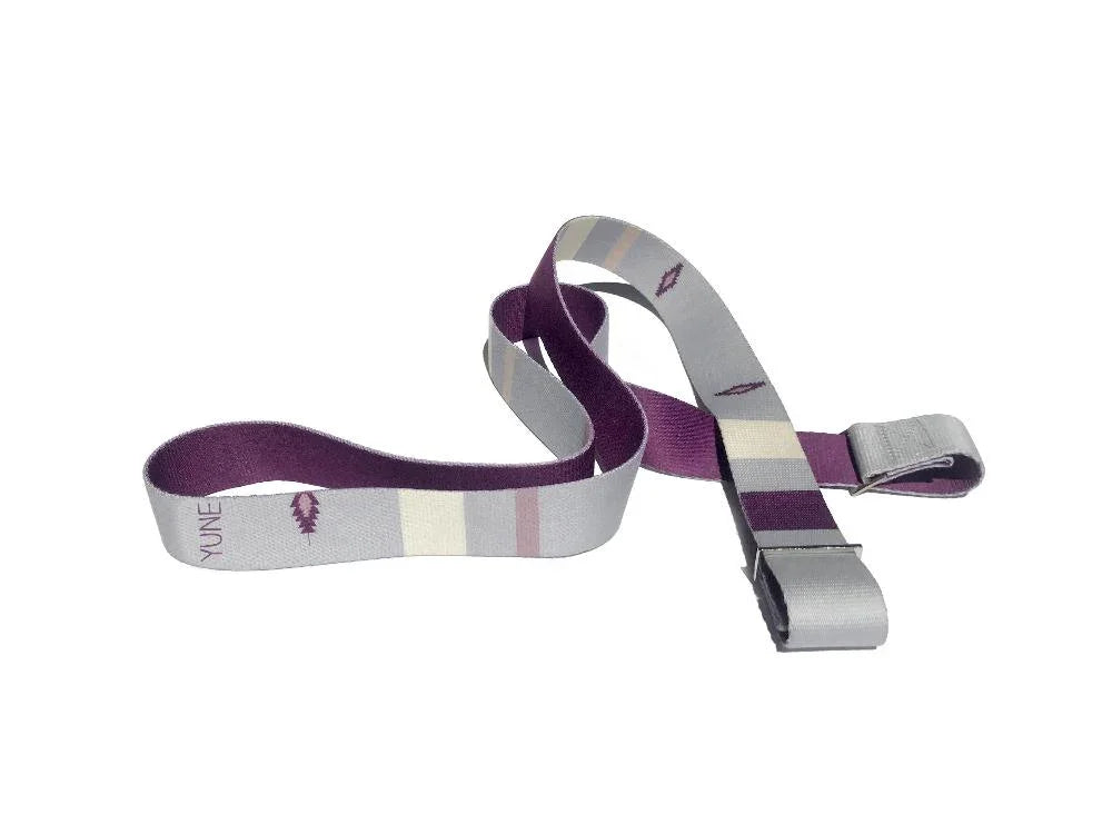 Suzy Yoga Strap – Grey Stretching Strap w/ Metal Buckles | Y